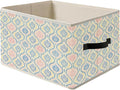 Blue and Pink Preppy Floral Storage Bin Box with Handles, Chinoiserie Grandmillennial Foldable Organizer Basket Toybox for Girls Dorm Bedroom Bathroom Clothes Toys Books