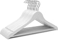 White Wood Bridal Dress Hangers Wooden Coat Hanger, Heavy Duty Clothes Hangers for Shirts, Jackets, Pants, Wedding Dress, Bridesmaid Suits 10 Pack-HL01W