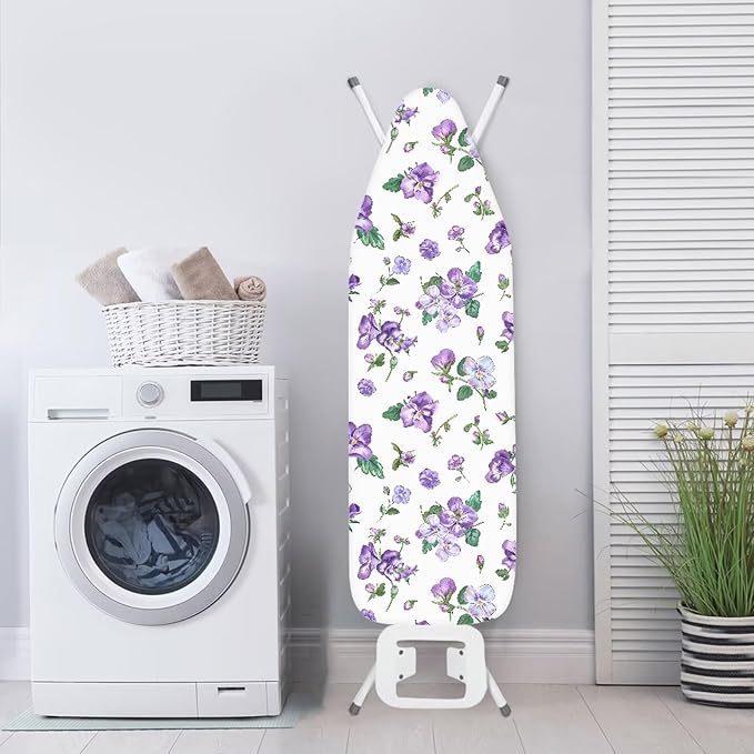 Floral Ironing Board Cover,Iron Board Cover Standard Size,Ironing Board Cover,Wide Ironing Board Cover,Sunfloral Print Purple Small