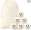 Jenaai 6 Pcs Wool Dryer Balls Bulk Cute Organic XL Wool Dryer Laundry Balls Natural Soft Fabric Softener Anti Static Fabric Softener Alternative for Laundry Clothes(Snowman Face)