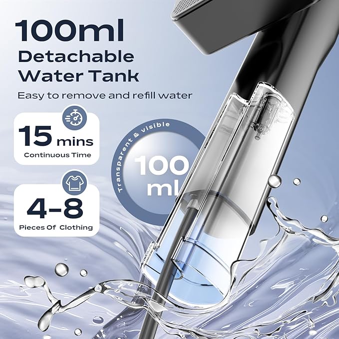 Travel Steamer for Clothes: 1000W Portable Clothes Steamer Handheld & Iron 2 In 1, Fast Heat Up with 4 Modes, Compact & Powerful Garment Steamer for Quick Wrinkle Removal, 110-120V