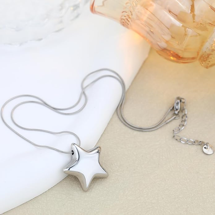 Chunky Gold Necklace for Women Gold Evil Eye Cowboy Pendant Necklace Dainty Paperclip Chain Vintage Luck Amulet Choker Necklaces Celestial Jewelry Gift