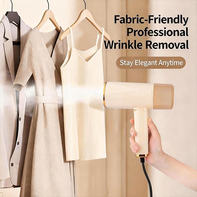 Handheld Garment Steamer for Clothes, 1500W Fabric Steamer 168ml Larger Tank & No Leak Design 15S Fast Heat-up, Quick Wrinkle Remover Strong Penetrating Steam for Home, Office (ONLY FOR 120V)
