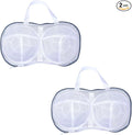 2PCS Bra Washing Bags for Laundry with Upgraded Large 3D Bracket Mesh, Lingerie Brassiere Wash Bags for Washing Machine, Underwear Storage Bag, Bra Organizer (Grey, A to C cup)