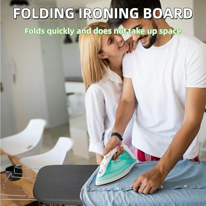 Compact Foldable Tabletop Ironing Board - with Iron Rest and Heat Resistant Cover, Portable Non-Slip Mini Iron Board for Home and Travel (Blue)