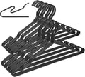 Heavy Duty Metal Hangers with Unique Hook Design Durable & Sturdy Coat Hangers 4mm Thick Withstands 25lbs Weight Smooth Powder Coated Finish Compact Shirt Hangers - 40 Pack Black