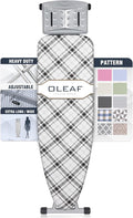 oleaf Ironing Board with Cover and Thicken Pad 43 x 13 Height Adjustable Full Size Foldable Iron Board with Iron Rest, Stable Steel Legs, Metal Construction, Heat Resistant, Black and White Checkered