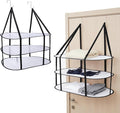 CINPIUK 3-Tier Sweater Drying Rack Over The Door, Foldable Mesh Hanging Dryer Flat with Hooks, Large Breathable Laundry Drying Hanger, Clothes Lay Flat Dryer for Apartments Dorms Bathrooms