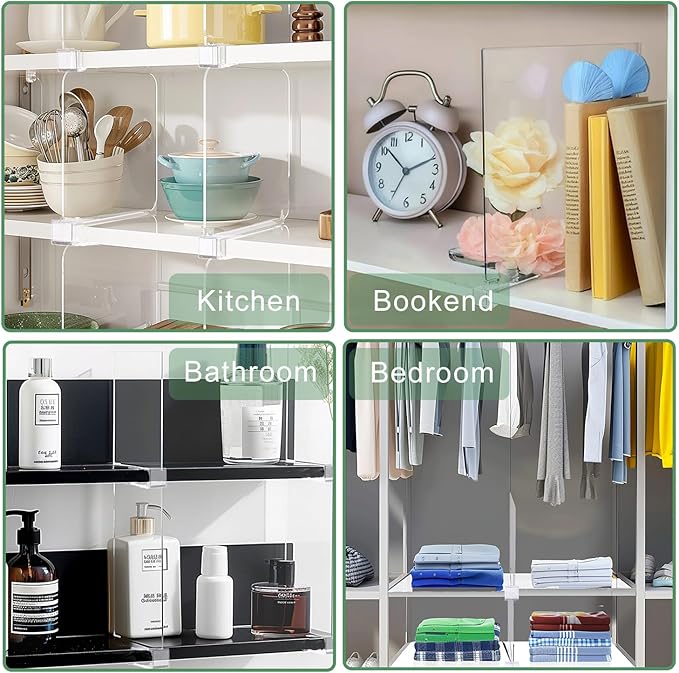 Shelf Dividers for Closet Organization, 12Pcs Closet Purse Organizeder Acrylic Shelf Dividers Purse Closet Organized Closet Dividers for Shelves Clear Shelf Dividers Shelf Separators in Closet (6Pcs)