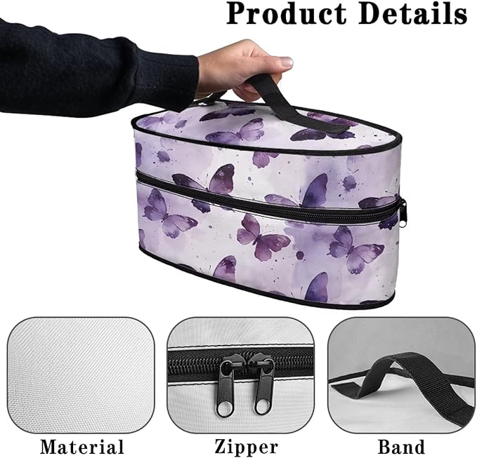 Butterfly Print Steam Iron Case Portable Travel Iron Organizer Handheld Steamer Holder with Handle Waterproof Travel Accessories, Case Only