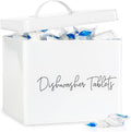 Ilyapa Dishwasher Pod Tablet Holder - Galvanized White Powder Coated Farmhouse Kitchen Storage Container, Farmhouse Durable Detergent Containers