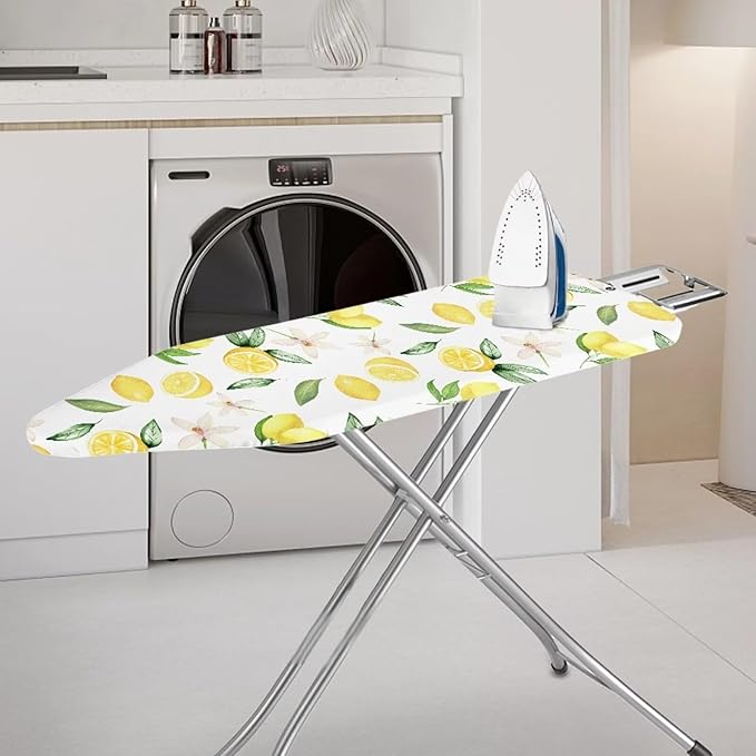 Lemon Ironing Board Cover Thick Table Top Ironing Board Cover with Hook and Loop Soft Iron Pads for Ironing Extra Wide Ironing Pad 54x15 inches