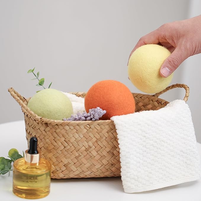 Wool Dryer Balls Handmade 3 Pack XL,Organic Laundry Dryer Balls,100% New Zealand Wool Natural Fabric Softener,Reusable 1000 Loads,Wrinkles Free, Shorten Drying Time,Baby Safe (3 Pack,Winter Sunshine)
