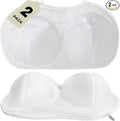 Large Bra Laundry Bags for Washing Machine, Fits All Cups Anti Deformation Bra Washing Bag, Lingerie Bags for Washing Delicates (2 Pack White)