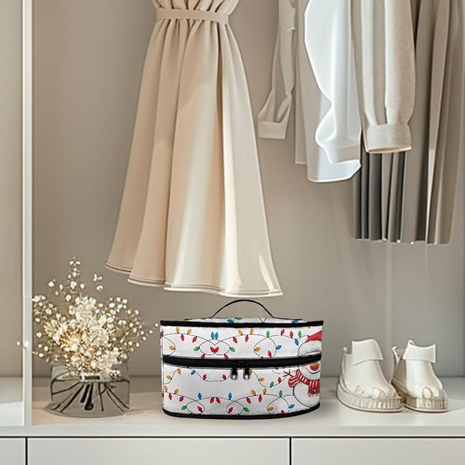 Christmas Snowman Light Clothes Iron Storage Case Universal for Most Iron Decorative Foldable Steam Iron Storage Case with Zipper Handle