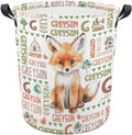 Fox Laundry Basket,Custom Laundry Hamper with Name,Personalized Fox Gifts for Boys Girls,Customize Collapsible Laundry Basket for Bedroom Bathroom,S-16.5"x 13.8"