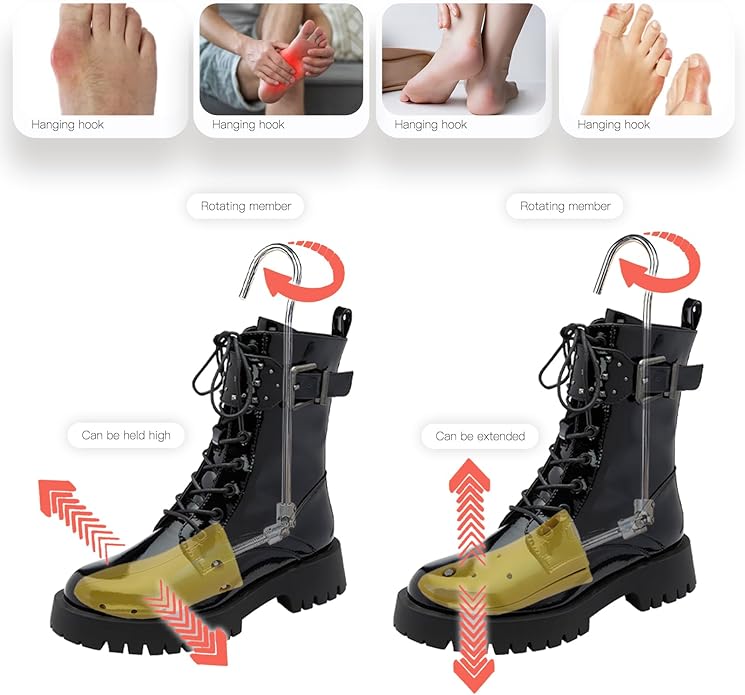JJDPARTS Boot Stretchers for Cowboy Boots, Adjustable Boot Stretcher Women Men Wide Feet, High Instep & Wide Toe Box, Men’s Size 8-13, Women’s Size 9-14