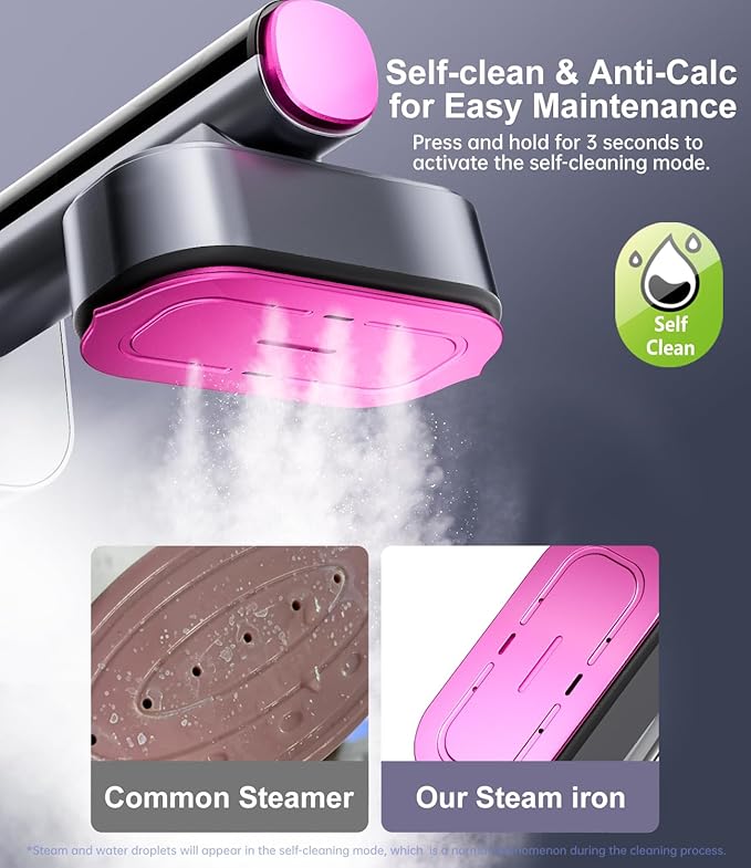 Travel steamer for Clothes,Portable Handheld Clothing Steamer,mini steam iron,190ml Big Capacity, 1200W, Strong Power, Fabric Quick Wrinkle Remover for Home, Office, Travel