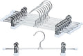 Mawa by Reston Lloyd Non-Slip Space-Saving Clothes Hanger For Pants & Skirts with Two Clips, Style K/40D, Set of 10, 15 3/4"L, White