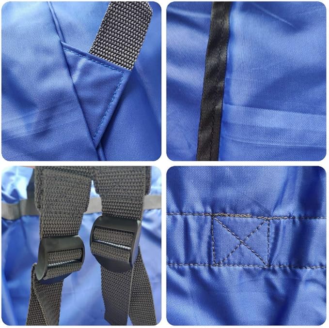 2 Pack Laundry Bag Backpack, 27” x 34”Sturdy Laundry Bag with Shoulder Straps Drawstring Closure Heavy Duty Foldable Laundry Backpack for College, Travel, Laundromat, Apartment (Black Blue)