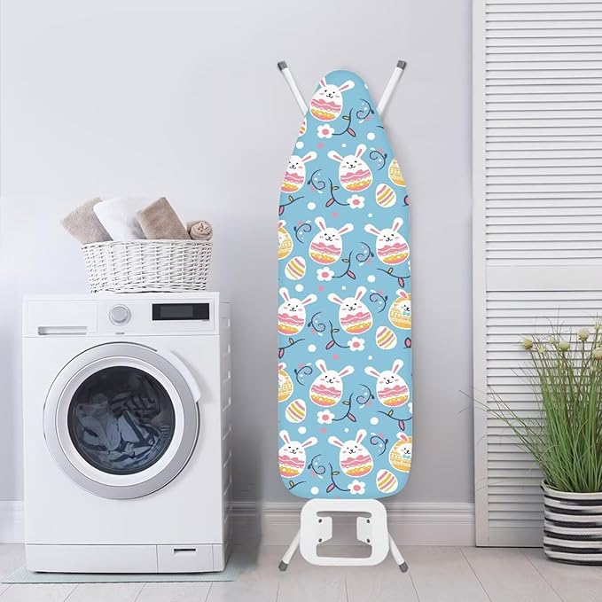 Flashideas Cute Bunny Ironing Board Cover and Pad Standard Size Ironing Board Cover and Pad Ventilate Extra Wide Ironing Pad for Table Modern Design, CZA12
