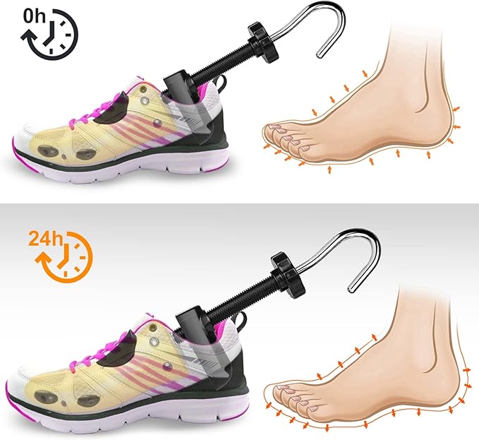 Eachway Pair of Professional 2-Way Premium Shoe Stretcher Tough Plastic Shoe Trees, Adjustable Length & Width Durable Shoe Shaper for Men and Women (Large)