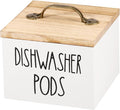 Dishwasher Pod Container with Lid, Laundry Detergent Pods Storage Container, Dryer Sheet Holder, Dishwasher Pod Storage Container, Detergent Pods Container for Laundry Room (White)