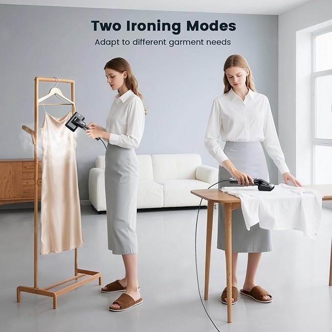 Travel Steamer for Clothes, 1200W Clothes Steamer Handheld, Portable Steamer & Iron 2 in 1, 100ML Large Water Tank, 10s Fast Heat Up, 15mins Steaming Garment Steamer for Travel, Home Use (110-120V)