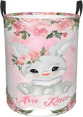 Personalized Bunny Laundry Basket For Baby Kids Boys Girls Adult Custom Hamper Basket With Name For Bathroom Bedrooms Collapsible Baby Laundry Basket, Dirty Clothes Hamper With Handles