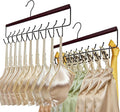 Bra Hanger 2 Pack with Premium Wood, 40 Hooks Large Capacity Closet Organizer for Belt Bra Tie Scarf and Tank Top, Space Saving Rack 360° Rotatable with Sturdy Metal Hooks