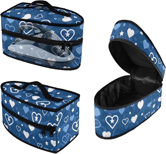 Blue Love Travel Iron Holder Case Iron Accessories Dust-Proof Iron Protective Cover Portable Storage Bag for Travel Carrying Bags for Clothing Lover,Bag Only