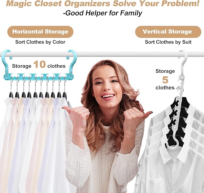 4 Pack College-Dorm-Room-Essentials for Girls,Closet-Organizers and Storage,Closet-Storage Plastic Clothes Hangers with 5 Holes Hangers Space Saving