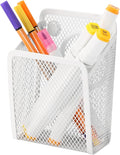 Magnetic Pencil Holder,Mesh Stainless Steel Pen Basket, Metal Writing Utensil Storage Organizer for Whiteboard,Blackboard,Kitchen, Locker, Home, or Office