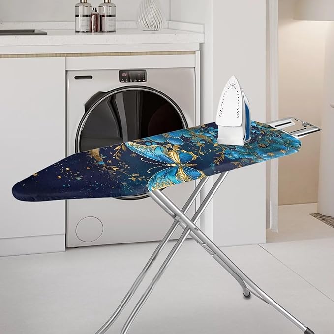 GLENLCWE Decorative Butterfly Replacement Ironing Board Cover with Hook and Loop,Stay in Place Butterfly Iron Board Cover for Women Heavy Duty Iron Accessories