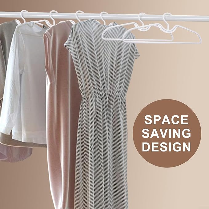 Plastic Clothes Hangers Space Saving Short Neck Hanger, Anti-Slip Heavy-Duty Slim Closet Thin Hangers, Coat Hanger for College Dorms, Homes & More, Enhances Closet Space(40Pack)