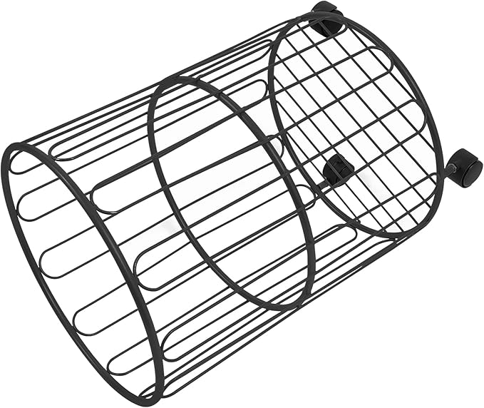 Rolling Laundry Cart Round Metal Laundry Basket,Storage Organize Hamper Basket for Closet Living Room Bathroom (Black)