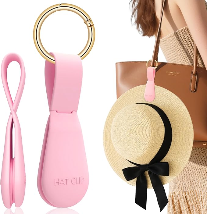 Magnetic Hat Clip 1-Pack - The Pink Hat Clip for Travel on Bag, Magnetic Hat Holder for Bag, and Secure Hat Holder for Travel on Caps & Beach Hats, Vacation Essentials
