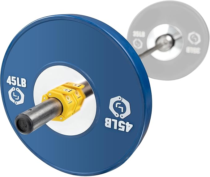 Lock-Jaw Sport Olympic Barbell Collar - Quick Release Barbell Clamp (Yellow)