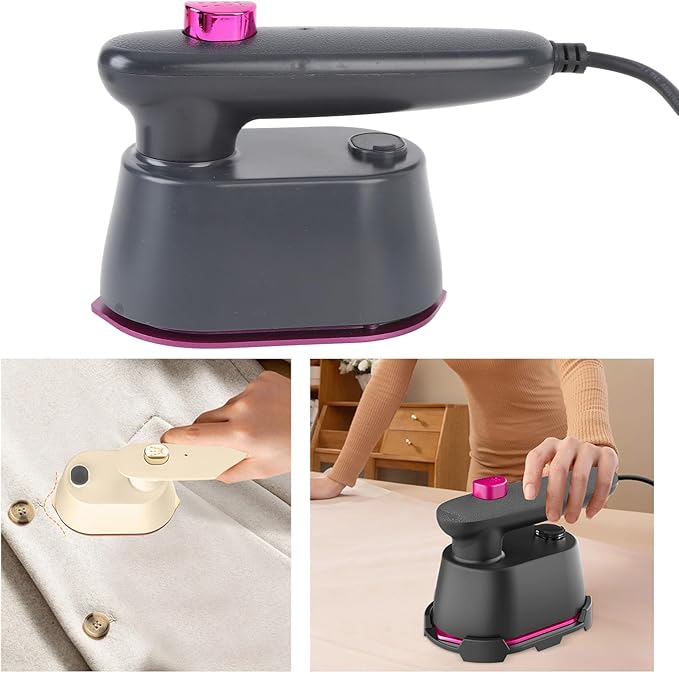 Handheld Steam Iron with Long Cord, Compact Lightweight Ironing Machine, 120ml Water, No Wrinkle Clothes Remover for Travel, Home, Dorm (US Plug 110V 50Hz)