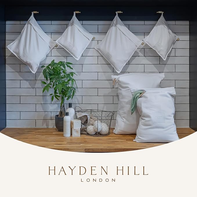 Hayden Hill Luxury Organic Cotton Travel Laundry Bags - Set of 2 Large and Small Size - For Dirty Clothes at Home, Traveling, and Packable in Luggage and Suitcase - Carbon Neutral