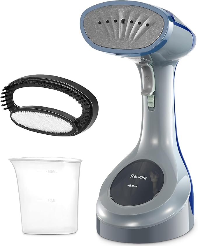 Reemix Steamer for Clothes, Folding Handheld Design Garment Wrinkles Remover, 20g/min Strong Penetrating Steam, 25-Sec Fast Heat-up, for Home, Office and Travel (Large, no Foldable, Gray)