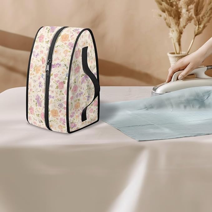 Watercolor Floral Iron Carrying Bag Portable Travel Iron Holder Easy to Carry Hard Storage Carrying Case with Handle,Case Only