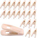 Hordion 20Pcs Pink Velvet Hangers Clips, Strong Finger Flocked Clips Felt Velvet Clip for Pants Skirt Thin Felt Hangers (Light Pink)