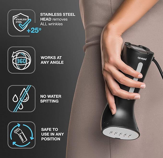 Polardo Travel Garment Steamer - Compact Portable Handheld Clothes Steamer with 360° Anti-Spill Technology, Professional Wrinkle Remover for Travel & Home