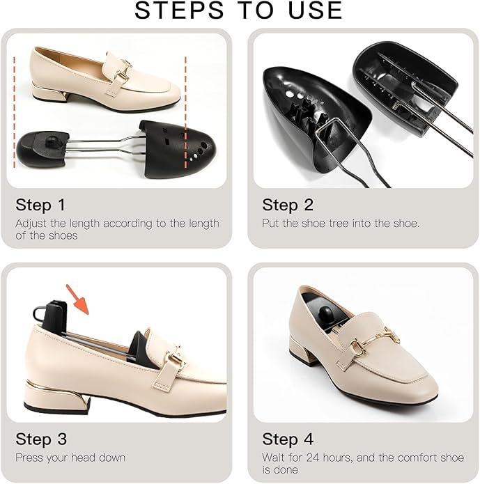 JJDPARTS 2 Pairs Shoe Tree for Sneakers & Shoes Shoe Trees Stretcher Shaper for Men & Women,Black
