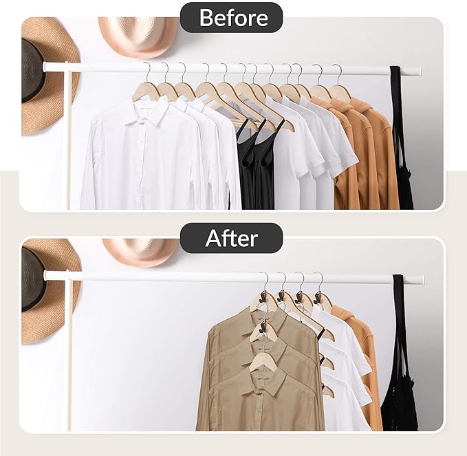 ZEDODIER Metal Clothes Hanger Connector Hooks, 20 Pack Super Sturdy Hanger Extender Hooks, Efficient Closet Space Saver, Easy to Use, Suitable for Heavy Clothing, Black