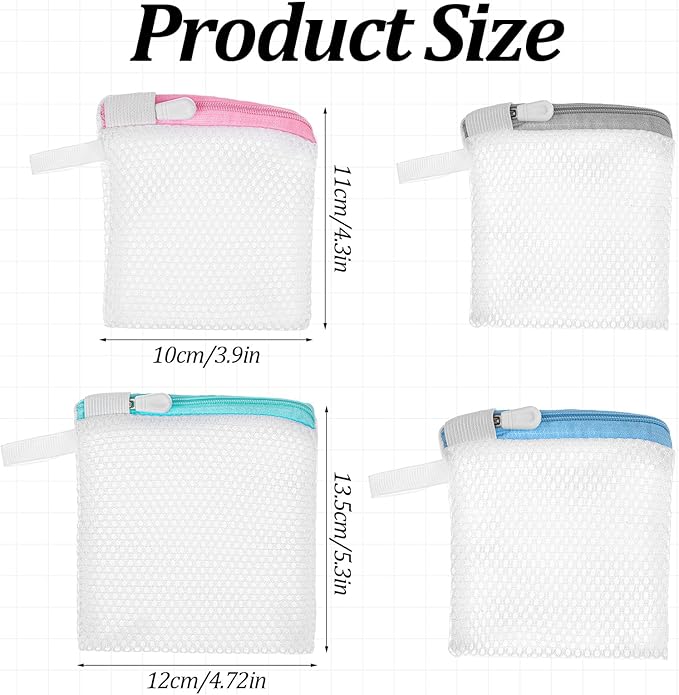 Mini Mesh Laundry Pods Anti-Sticking Bag, 4 PCS Scent Beads Laundry Bags Mini Laundrys Pods Dissolution Protection Bag, Durable Washing Machine Wash Bags for Scented Beads Storage
