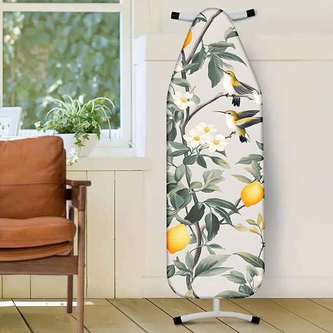Nuxovilar Ironing Board Cover with Lemon Tree and Hummingbirds Pattern, 15x54 Inches Polyester - Cover for Ironing Board for Kitchen, Breakfast Nook, Bright Space