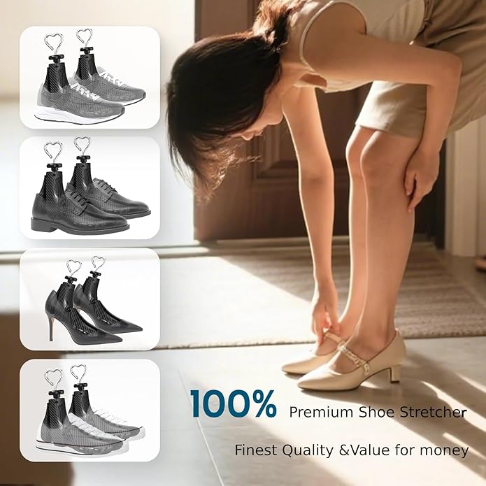 JJDPARTS Shoe Stretcher Women Men, Boot Stretcher Women, Adjustable Unisex Shoe Boot Stretcher Wide Feet
