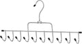 Whitmor 10 Hook Accessory Hanger, Chrome & Black